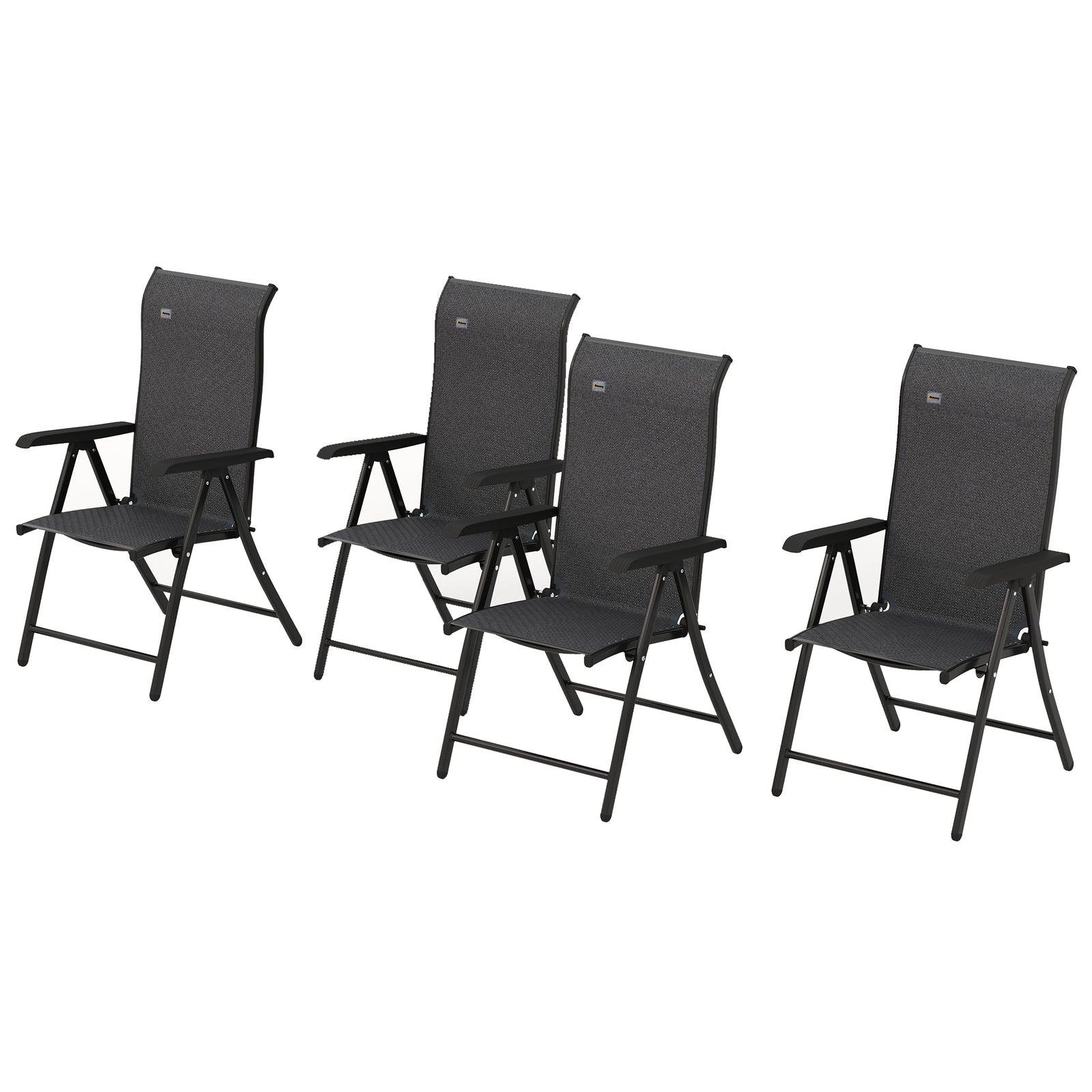 Outdoor Rattan Folding Chair Set W/ Adjustable Backrest | Set-of-4