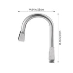Kitchen Faucet With Pull Out Sprayer | Brushed Stainless Steel