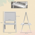 2-in-1 Double-sided Easel For Kids, With Storage Shelf- Blue