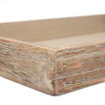Wood Shallow Wooden Plinth Tray | Large | Brown