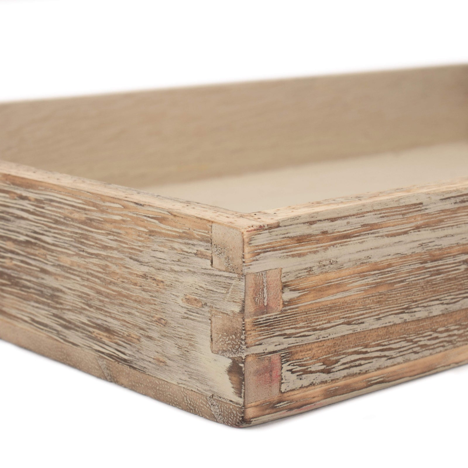 Wood Shallow Wooden Plinth Tray | Large | Brown