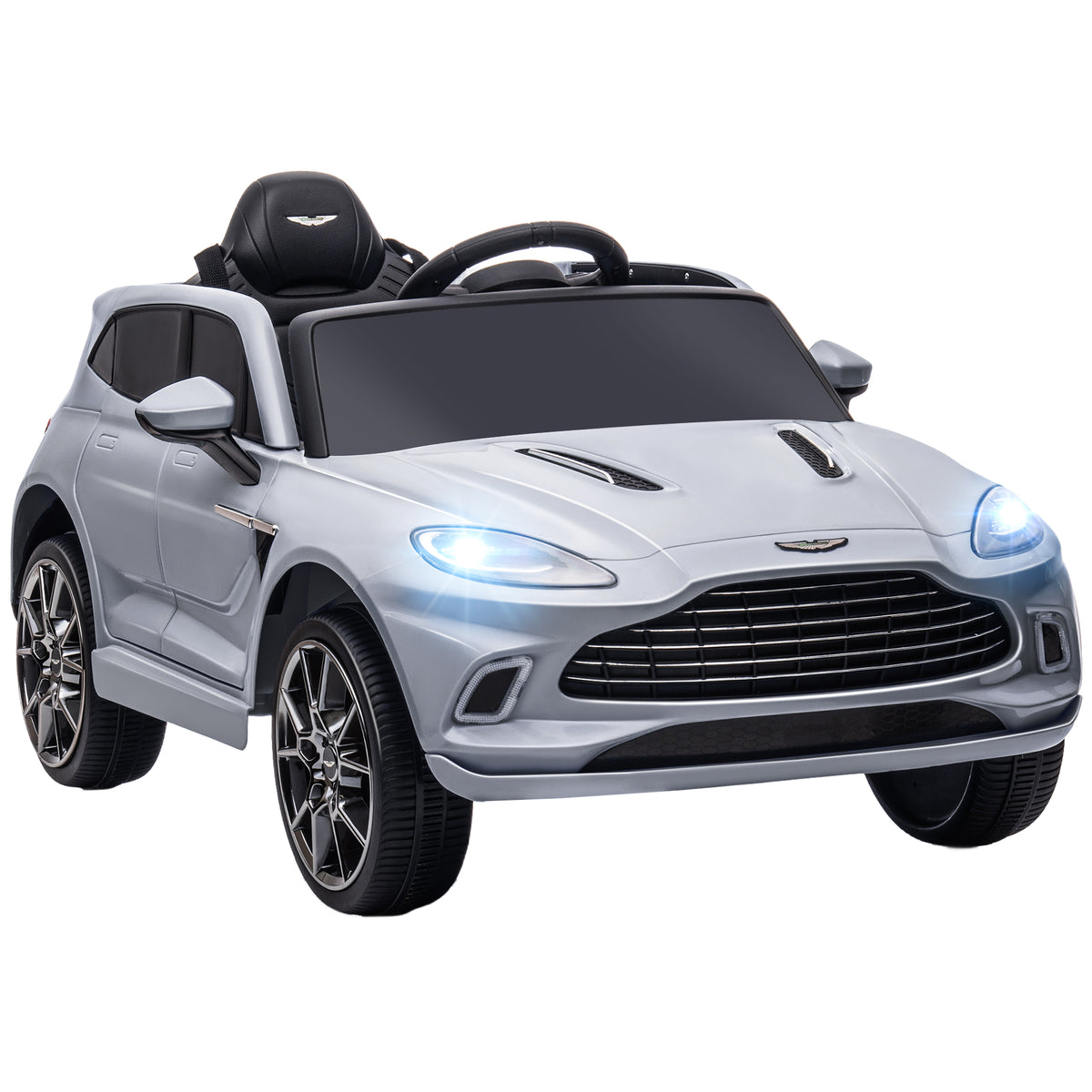 Aston Martin Dbx Licensed 12v Kids Ride On Car W/ 4 Suspension Wheels | Grey