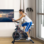 Exercise Bike Indoor Cycling W/ Lcd Display, Heart Sensor | Black