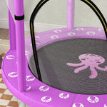 4.6ft Kids Trampoline W/ Safety Enclosure Net, For Indoor Outdoor | Purple