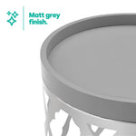 Damaski Circular Silver Side Table