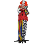 Sound Activated Halloween Animatronics Clown With Red Light Up Eyes