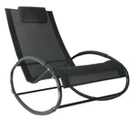 Patio Orbital Rocking Chair Chaise | Black