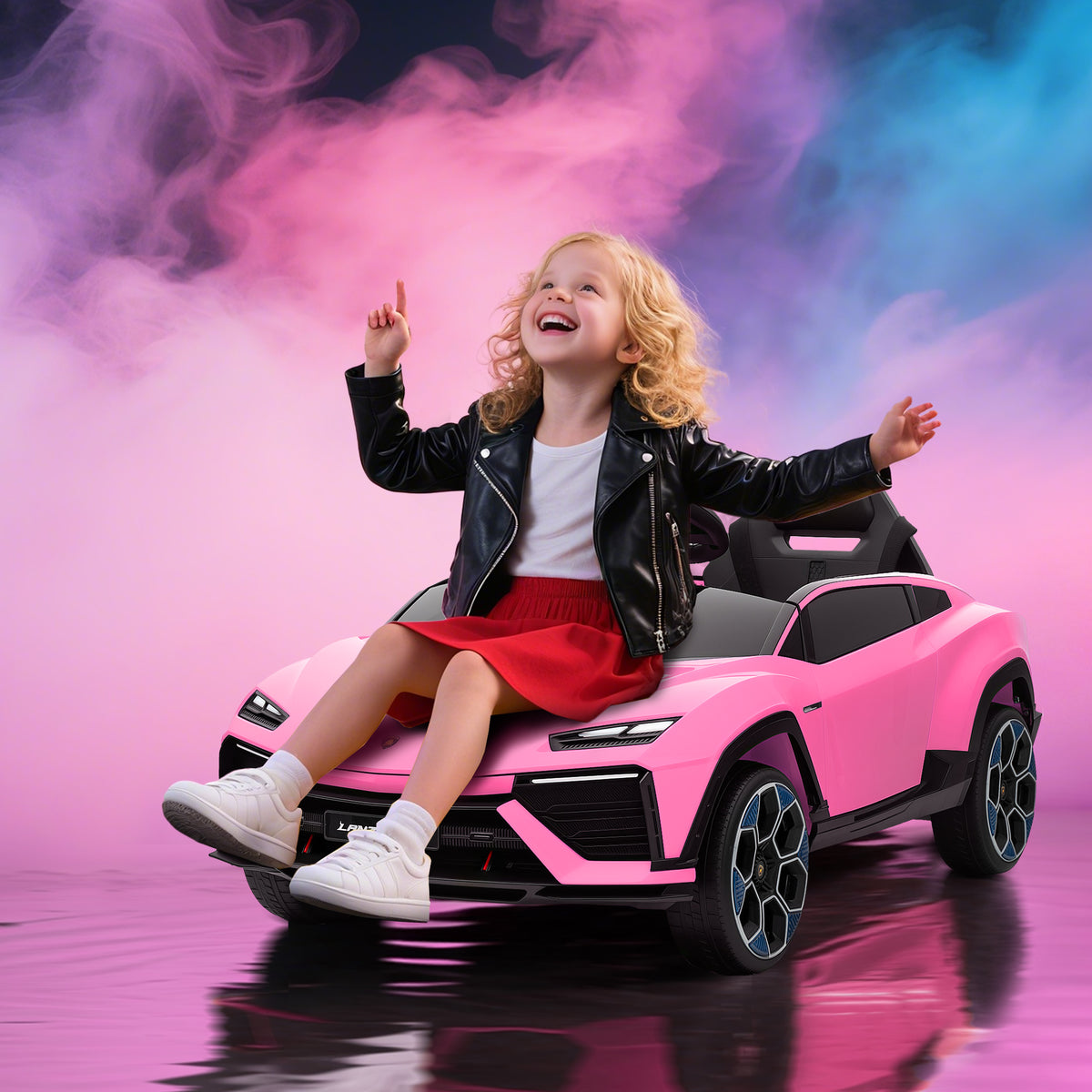 Licensed Lamborghini Electric Ride On Car With Suspension | Pink