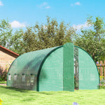 Tunnel Greenhouse, Upgraded Structure, Hinged Doors | Large | Green