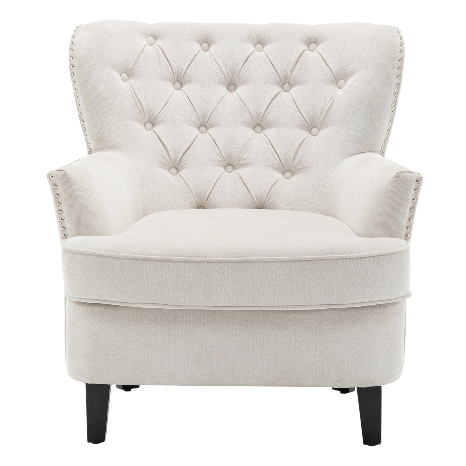 Breeins Modern Linen Upholstered Tufted Accent Chair Armchair