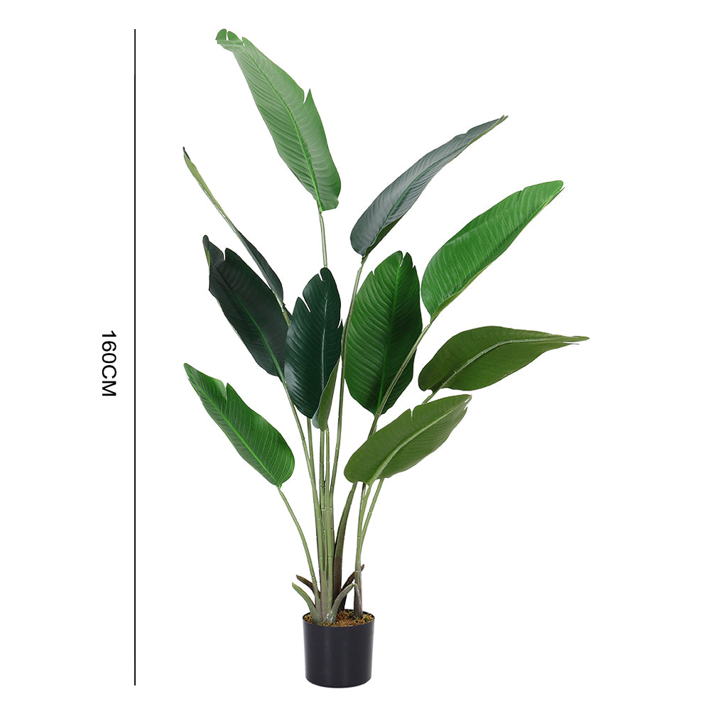 160cm/180cm Tall Artificial Banana Leaf Tree Faux Large Plants In Pot | Small