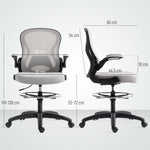 Draughtsman Chair Mesh Chair With Footrest | Grey
