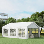 Garden Gazebo Portable Carport Shelter W/removable Sidewalls | Large | White