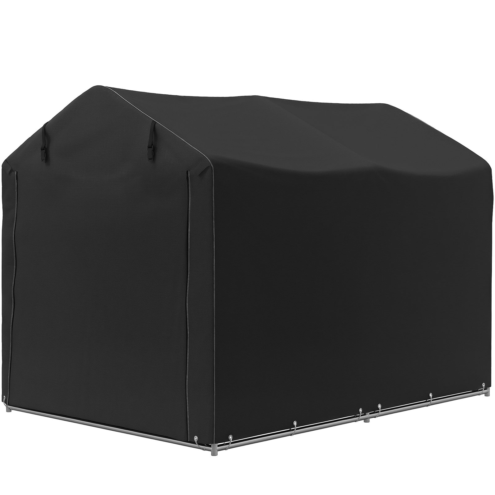 Garden Tool Storage Shed With Roll-up Zipper Door | Black