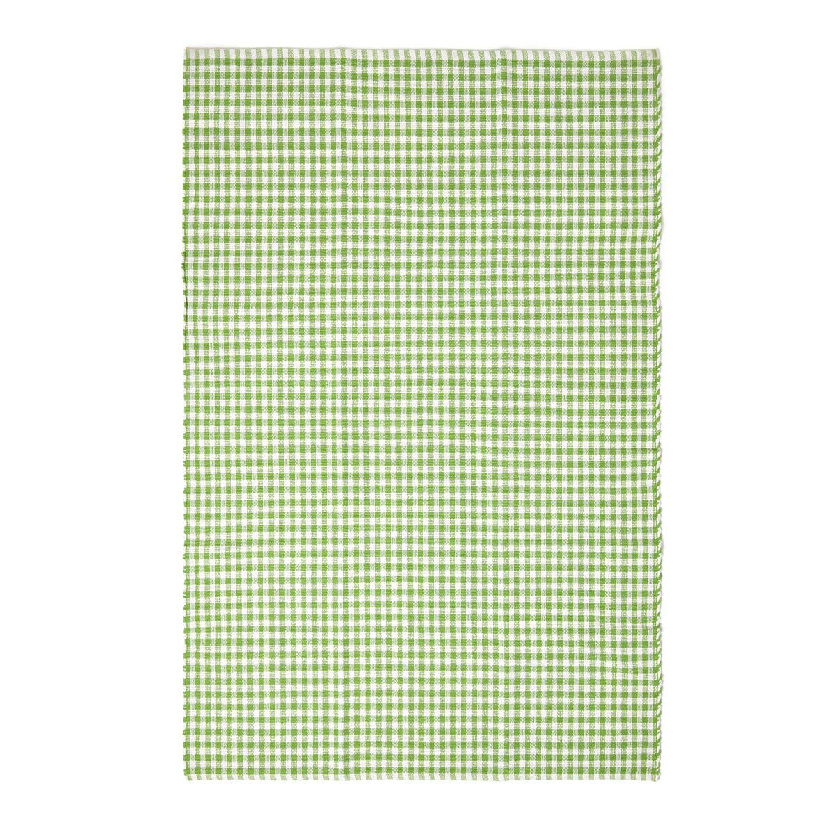 Cotton Gingham Check Rug Hand Woven | 60cm x 80cm | Green
