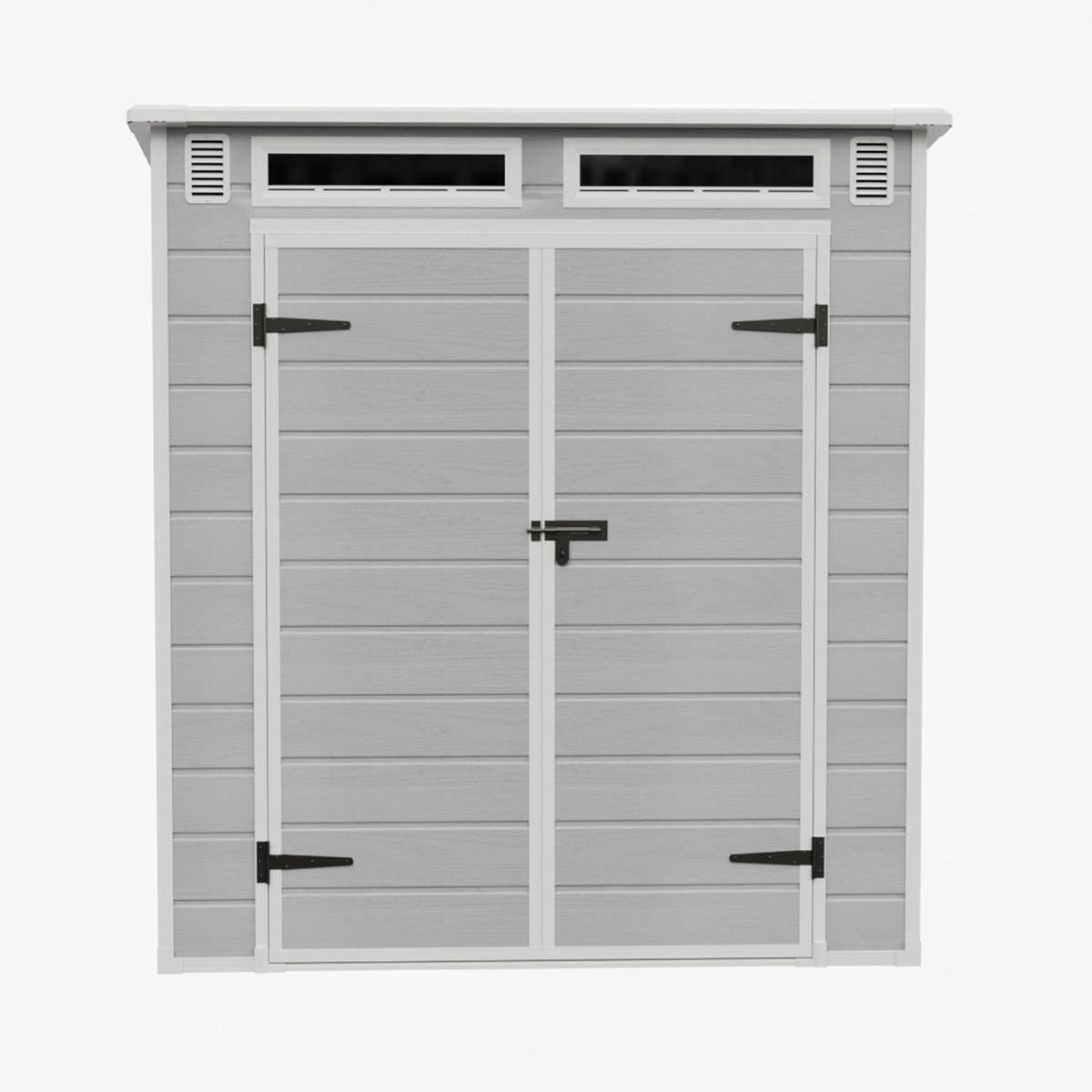 6 X 4ft Outdoor Garden Pent Roof Tool Storage Shed | Light Grey