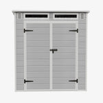 6 X 4ft Outdoor Garden Pent Roof Tool Storage Shed | Light Grey