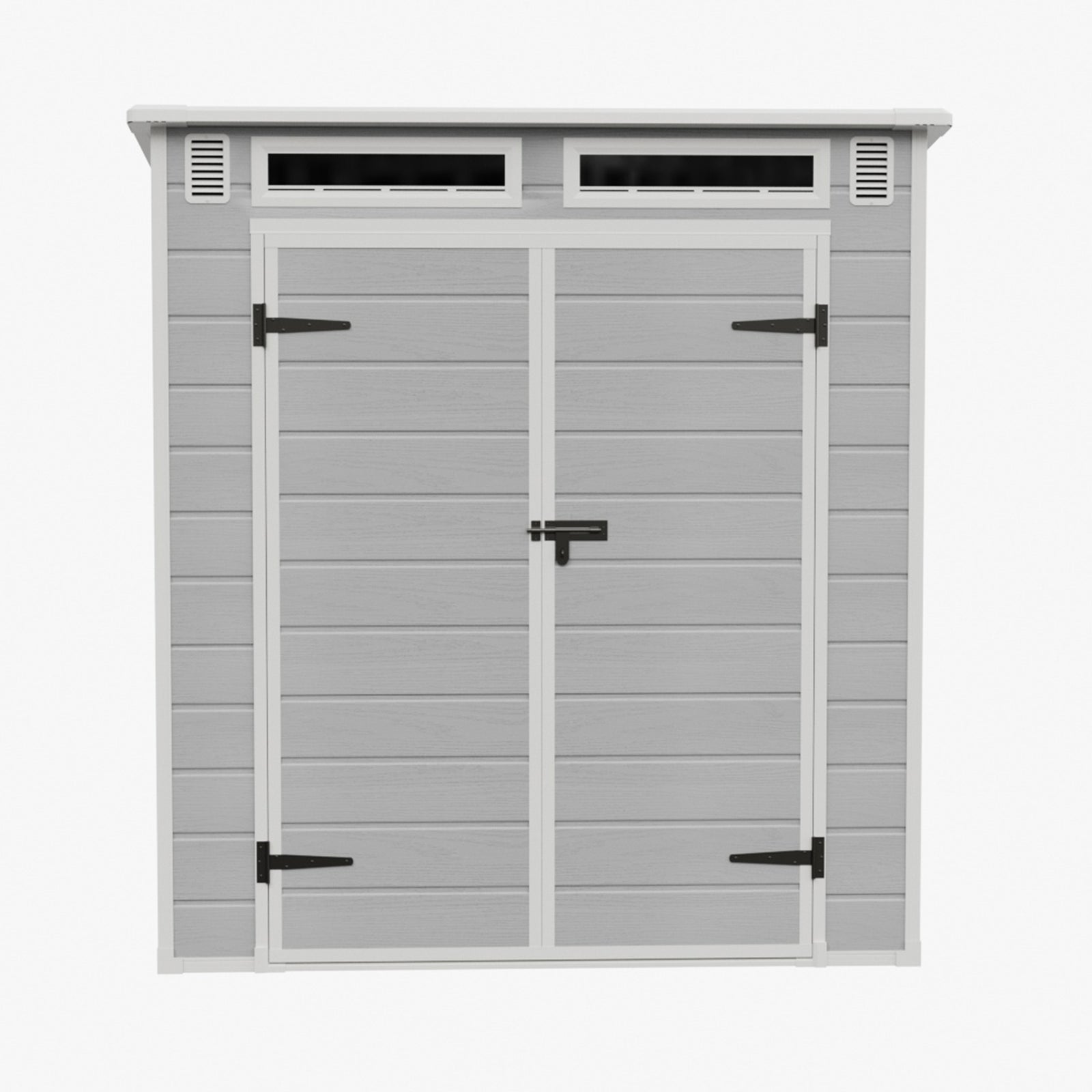 6 X 4ft Outdoor Garden Pent Roof Tool Storage Shed | Light Grey
