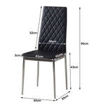 Pvc High Back Modern Dining Chairs | Set of 2 | Black