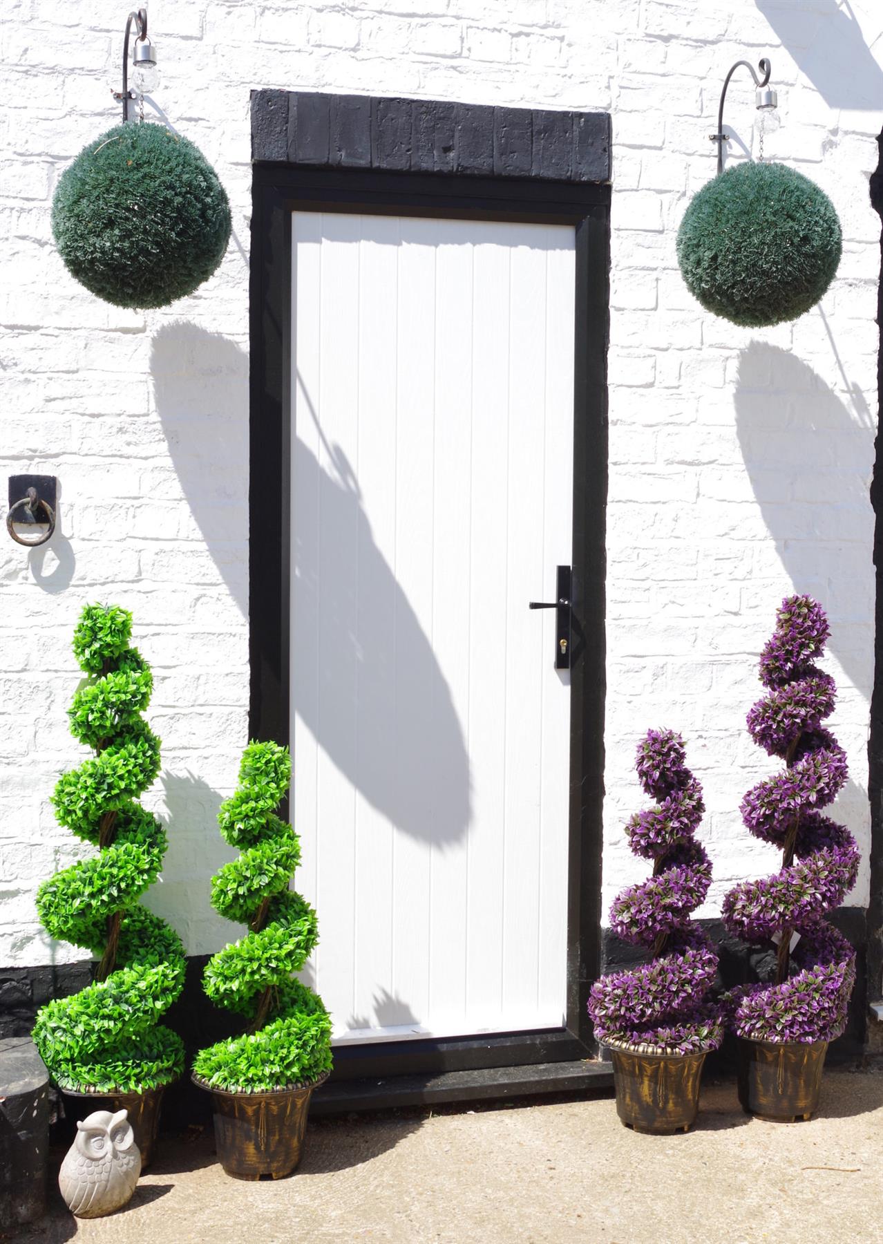 90cm Purple Large  Spiral With Decorative Planter