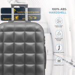 Medium 25" Hard Shell Bubble Design Check-in Suitcase Hold Luggage Bag 20kg+ | Medium | Charcoal