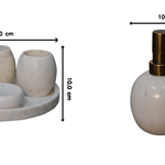 Set Of 5 White Marble Bathroom Set