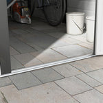 9'x6' Galvanized Metal Garden Shed Tool Storage Shed Patio | Dark Gray