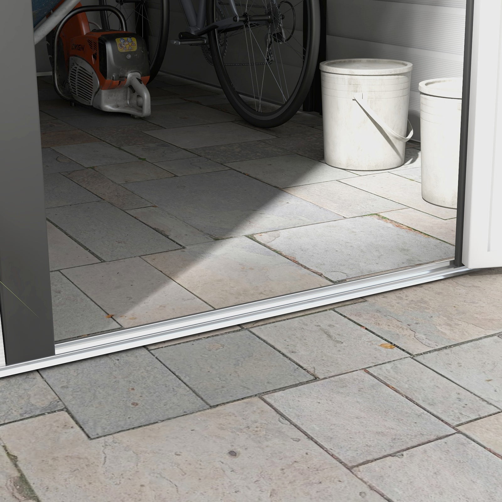 9'x6' Galvanized Metal Garden Shed Tool Storage Shed Patio | Dark Gray