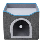 Foldable Multifunctional Cat Bed With Scratching Pad | Dark Grey