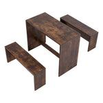 Breeins Retro Dining Table Set With 2 Stools