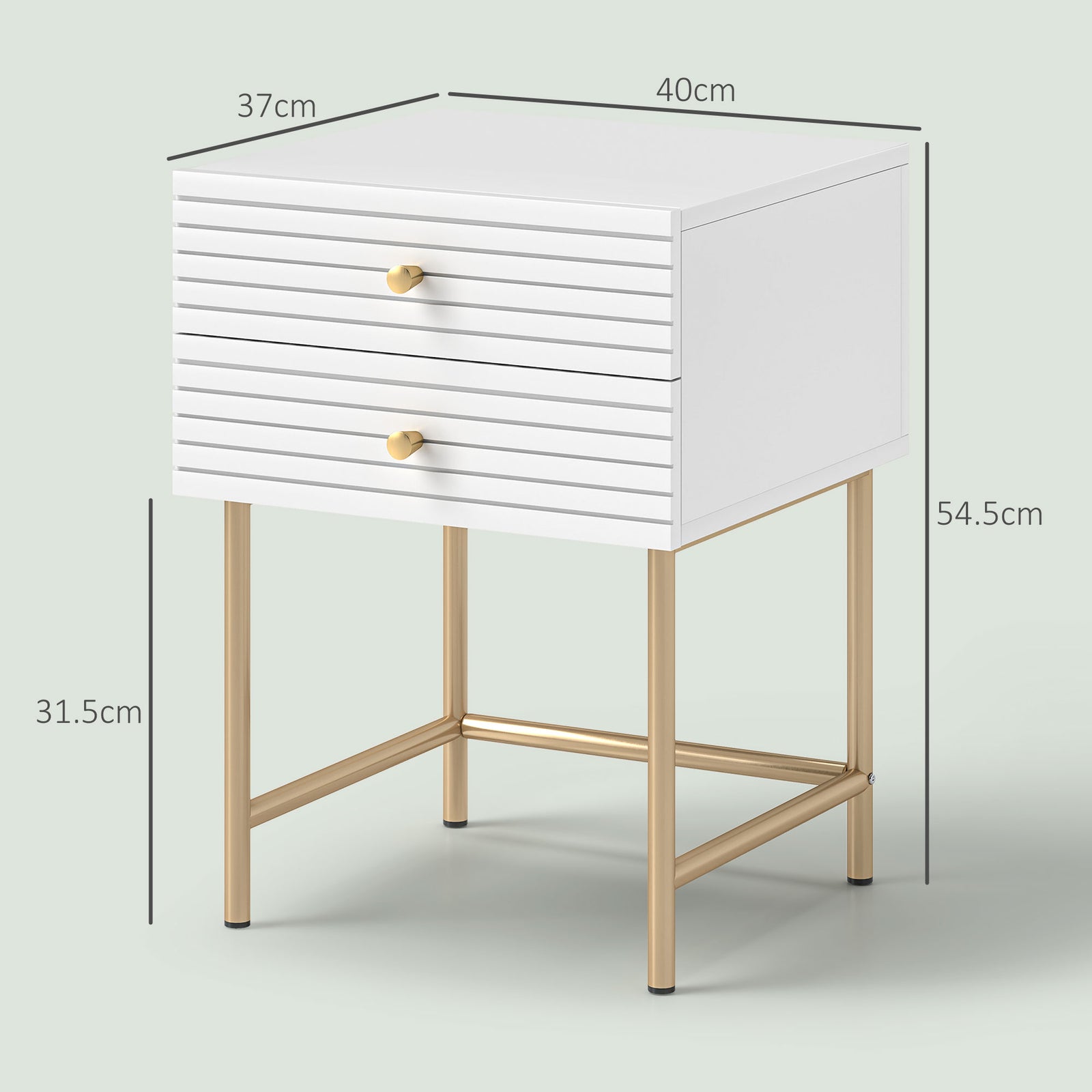 Bedside Tables Set Of 2 With 2 Drawers For Bedroom | Set of 2 | White