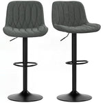 Bar Stools Set Of 2, Modern Armless Bar Chairs | Grey