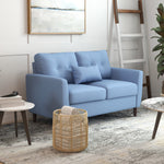Modern Chic Loveseat With Armrest Spring Padding Home Office | One Size | Blue