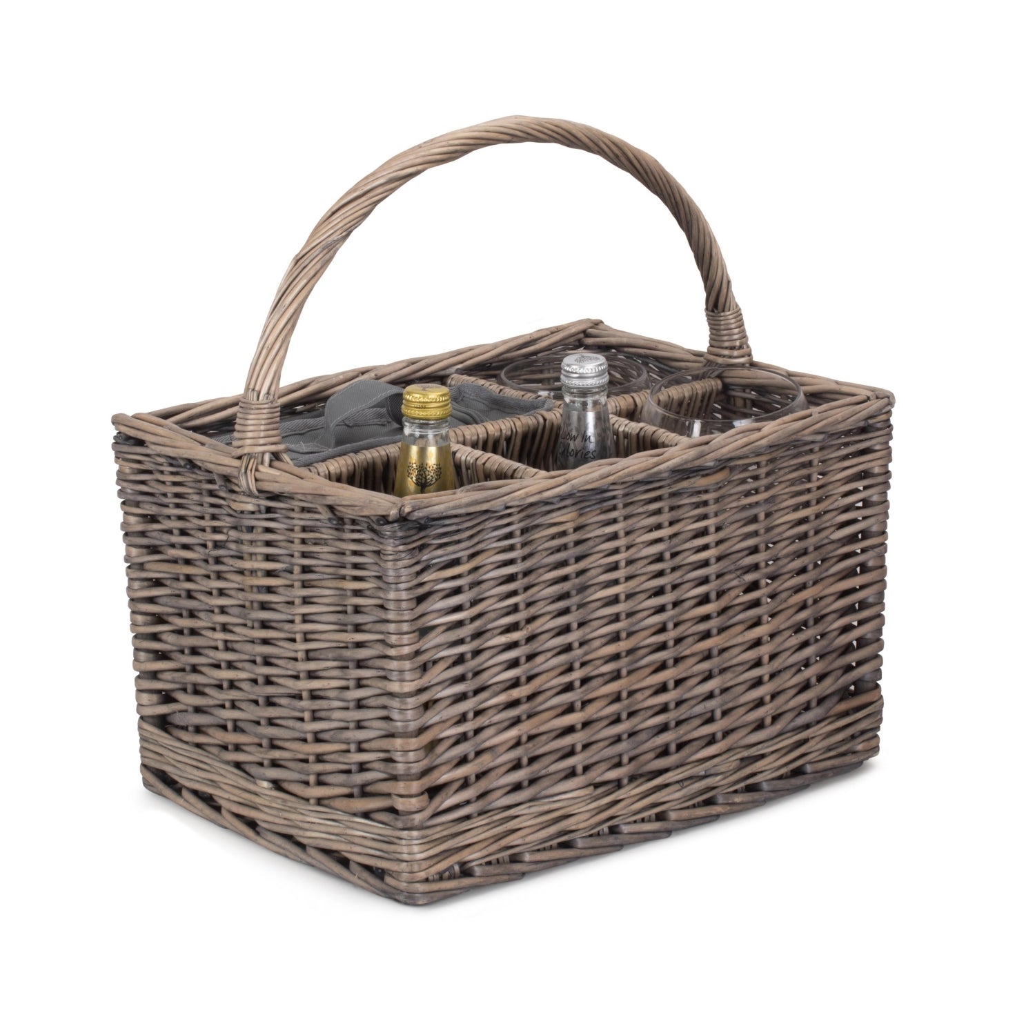 Grey Gin Picnic Drinks Wicker Basket