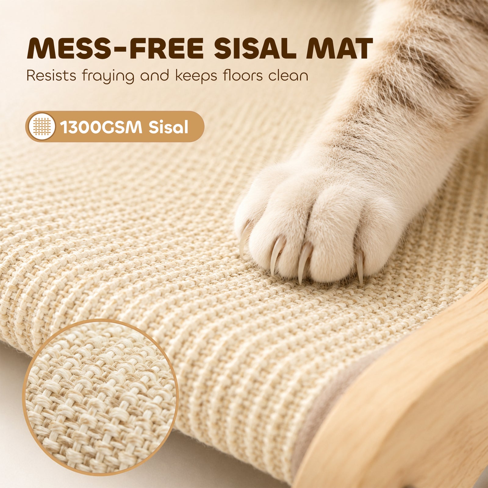PawHut 2 In 1 Sisal Cat Scratcher Bed Cat Scratching Board And Lounger