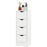 HOMCOM 4-drawer Bathroom Cabinet, Freestanding Narrow Cabinet, White