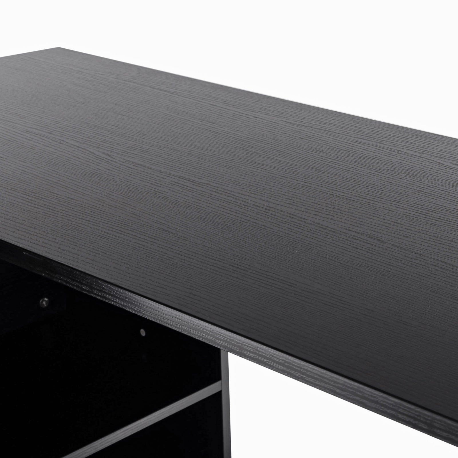 Computer Desk Table Workstation L Shape Drawer Shelf File | Black
