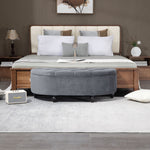 Semi-circle Bed End Bench Ottoman With Storage | Dark Gray