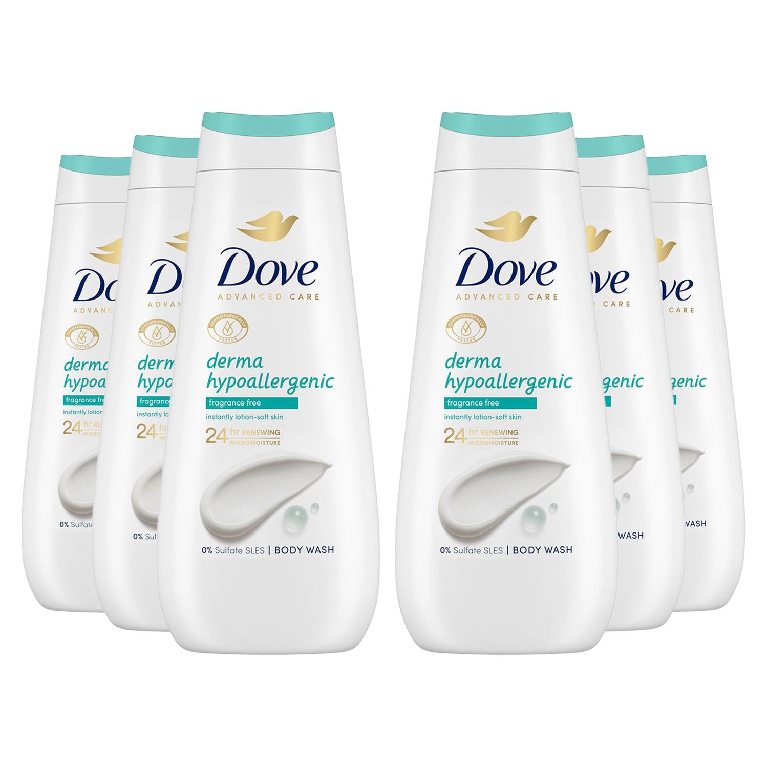 Advanced Care Body Wash Hypoallergenic 24h Renewing Micro Moisture, 6x400ml