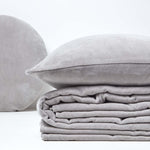 Velvet Cotton Quilted Throw | 125cm x 150cm | Light Grey