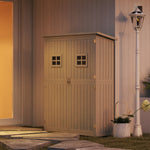 Wooden Garden Shed Tool Storage Cabinet Double Door Shelf