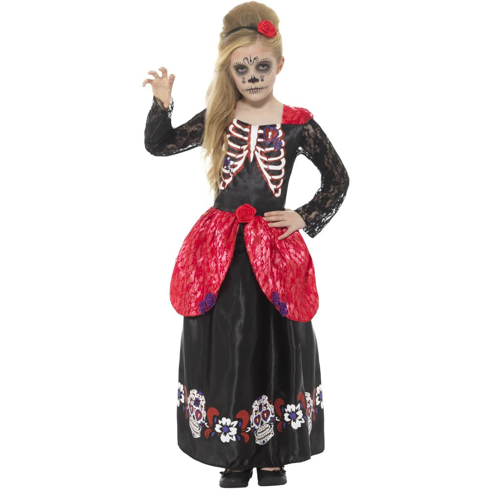 Deluxe Day Of The Dead Girl Costume | Age 7-9