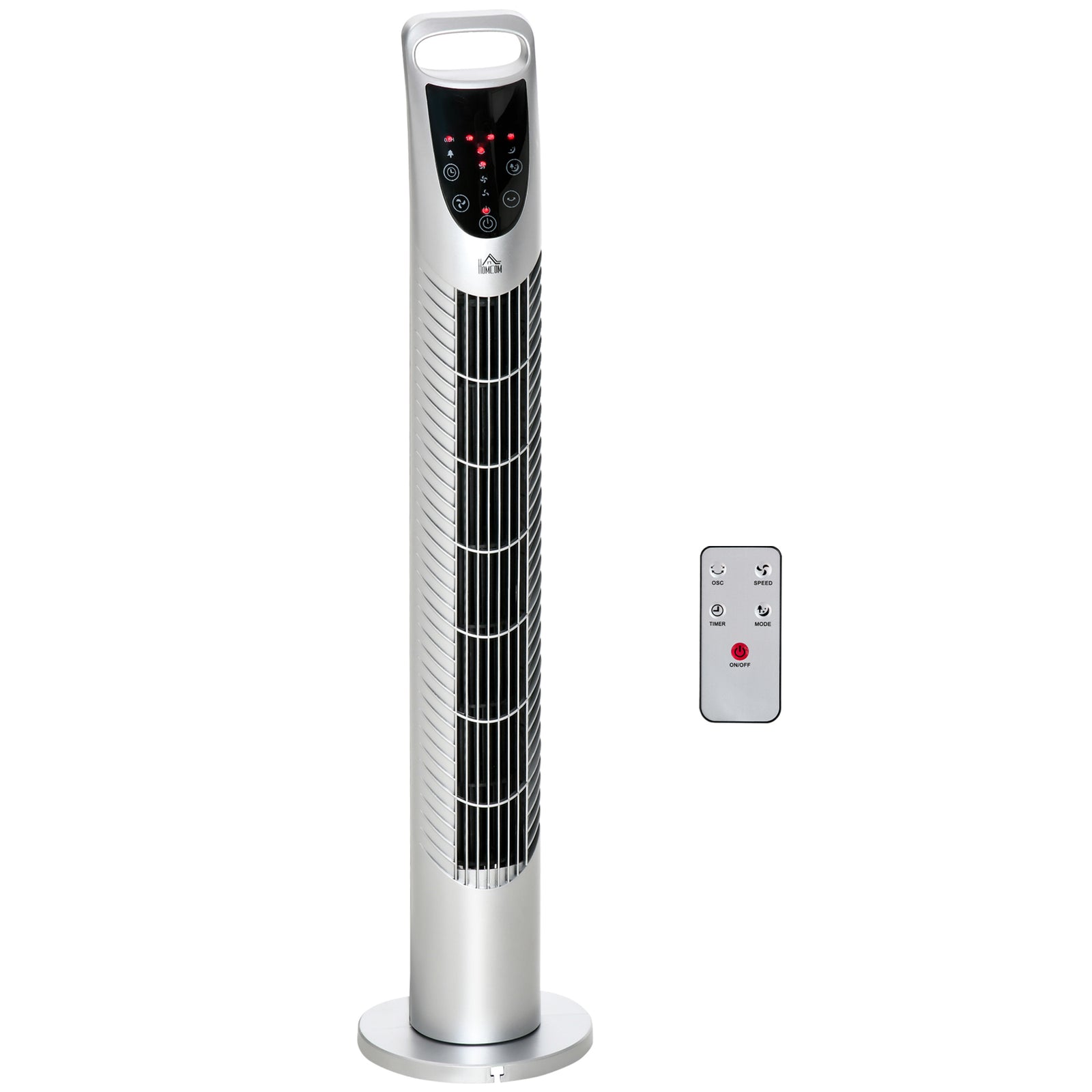 78.5cm Oscillation Tower Fan With Remote Control 40w | One Size | Silver