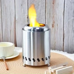 Portable Smokeless Fire Pit With Fire Ring, Pellet Adapter & Ash Grate – Durable Outdoor Stove For Camping & Backyard | Silver
