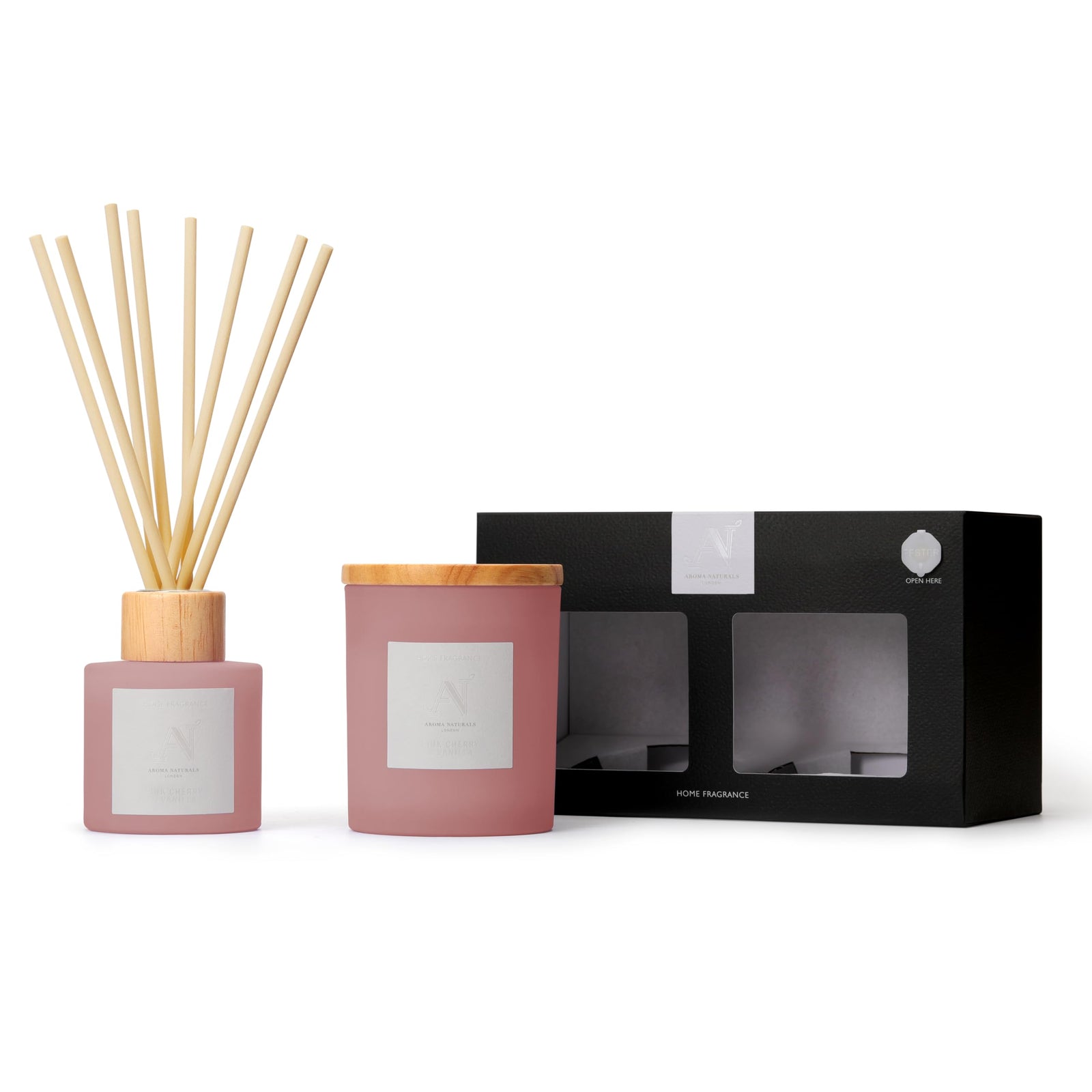 Frosted Decadence Candle & Diffuser Gift Set – Pink Cherry & Vanilla