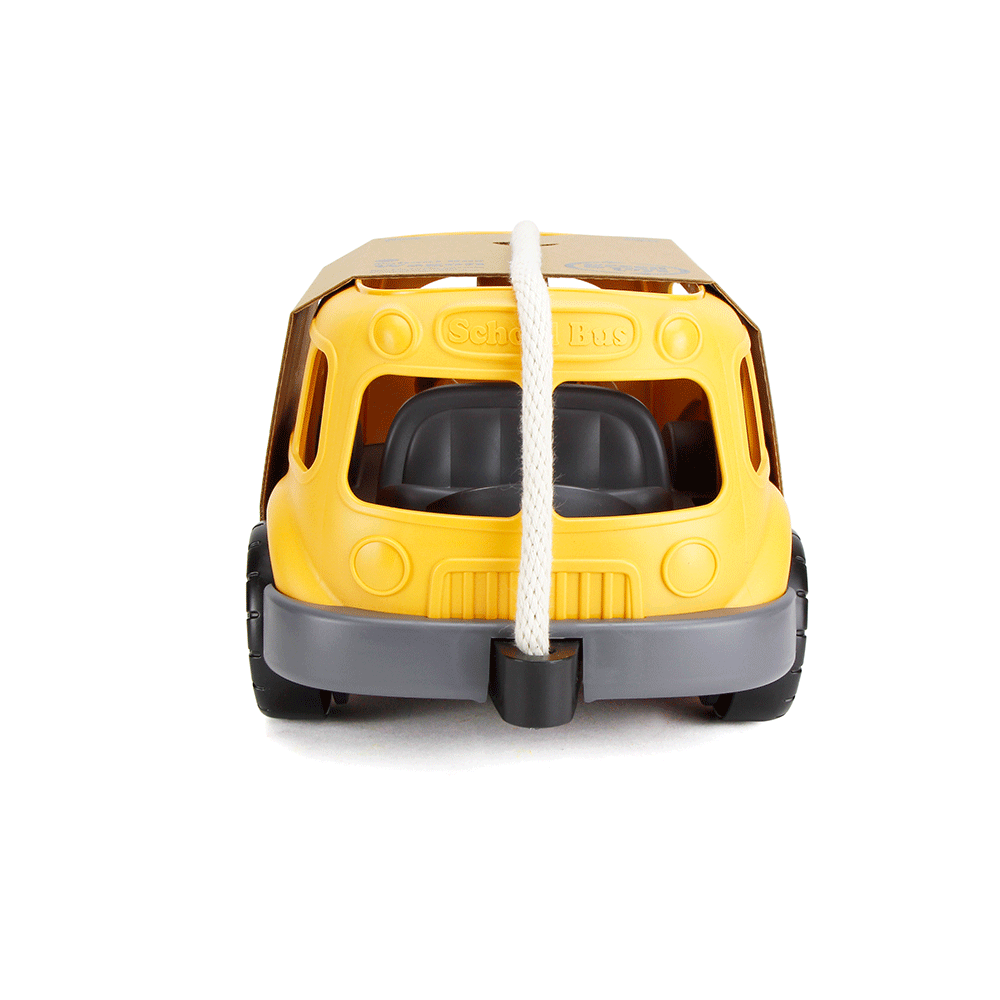 Pull Along School Bus Wagon, Made From 100% Recycled Plastic