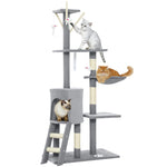 Cat Tree For Indoor Cats, 134cm Scratching Post Climbing Tower | Grey