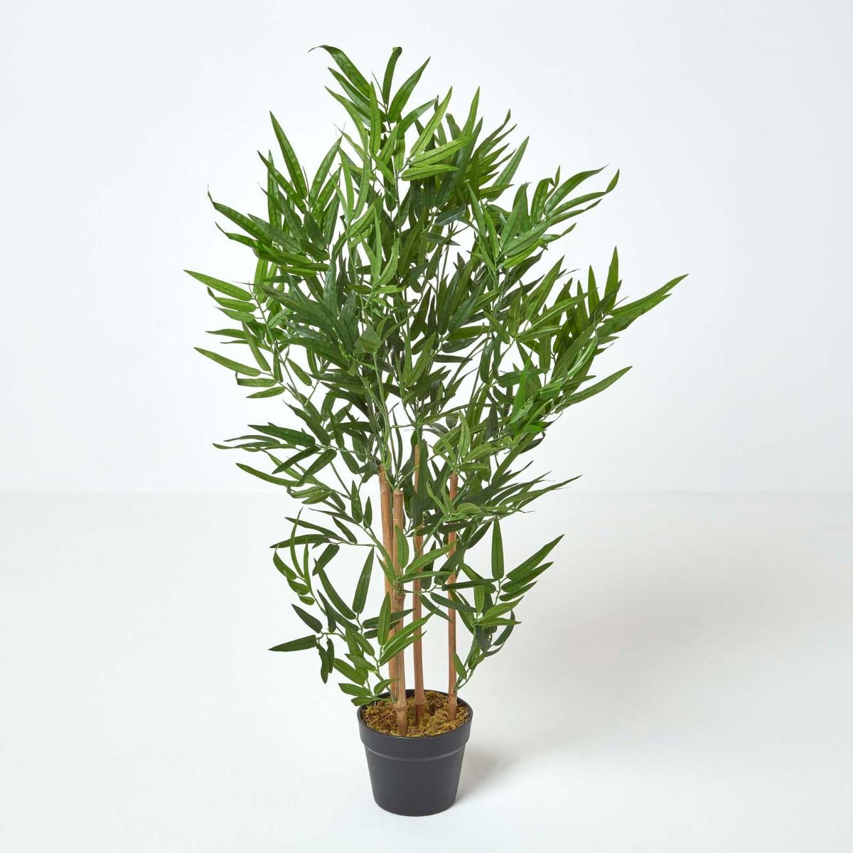 Artificial Green Handcrafted Bamboo Tree Plant With Pot, 95 Cm (3 Ft)
