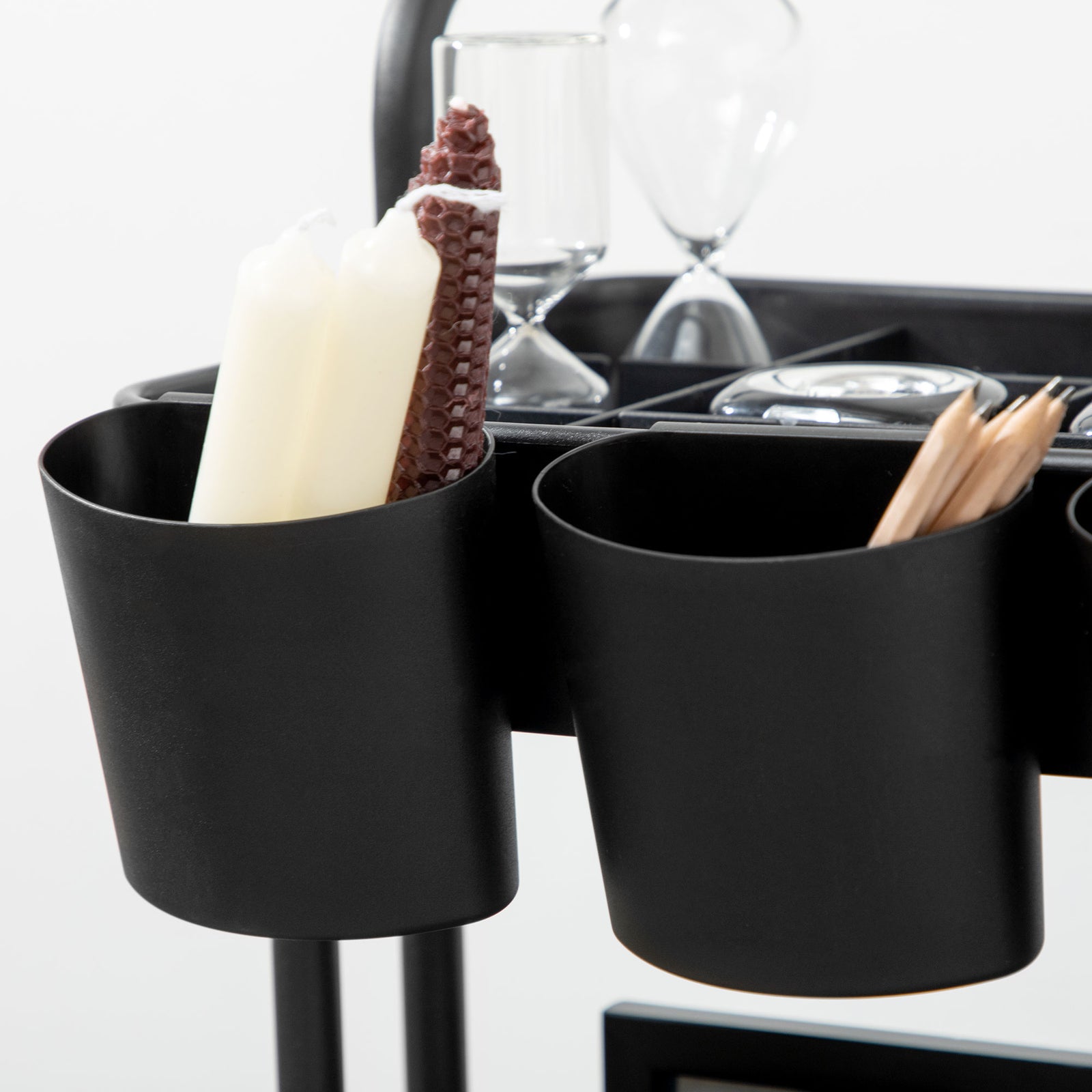 3-tier Utility Cart, Rolling Serving Trolley With Basket | One Size | Black