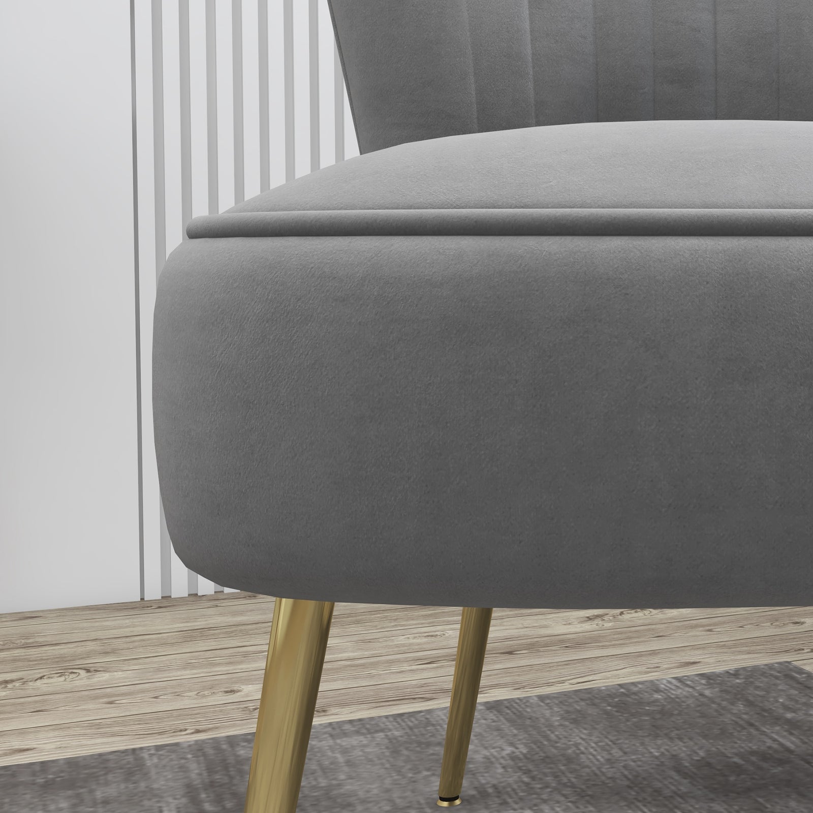 Set Of 2 Accent Chairs Wingback Armless Chairs For Bedroom | One Size | Gray